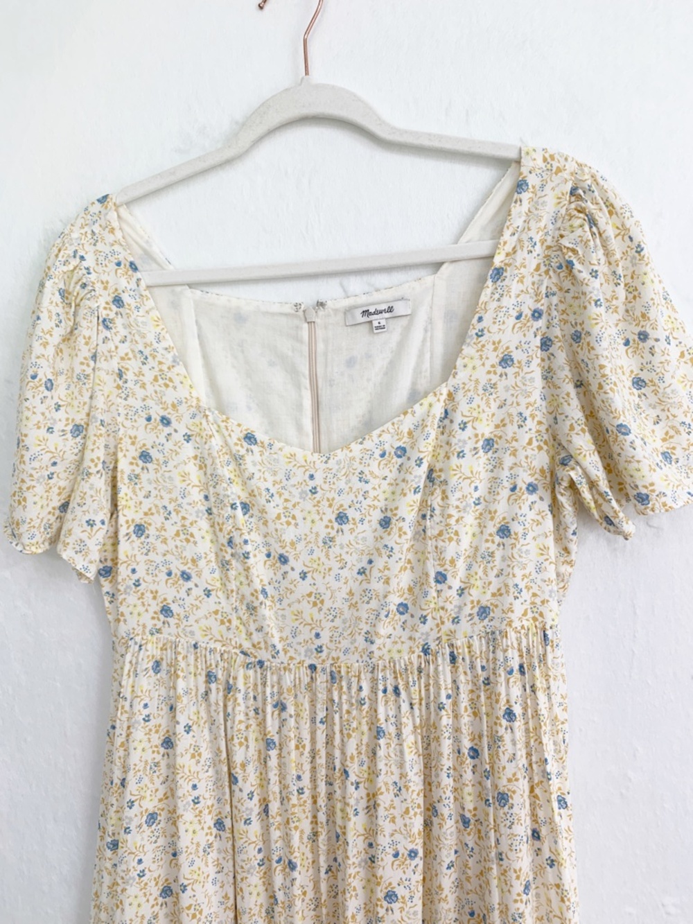 Madewell Folkmagic Floral Flutter Sleeve Tiered Midi Dress Sz 6 - Picture 4 of 14